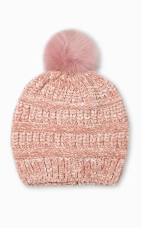 EAH9517 Chenille Beanie w/Pom Pom Hat