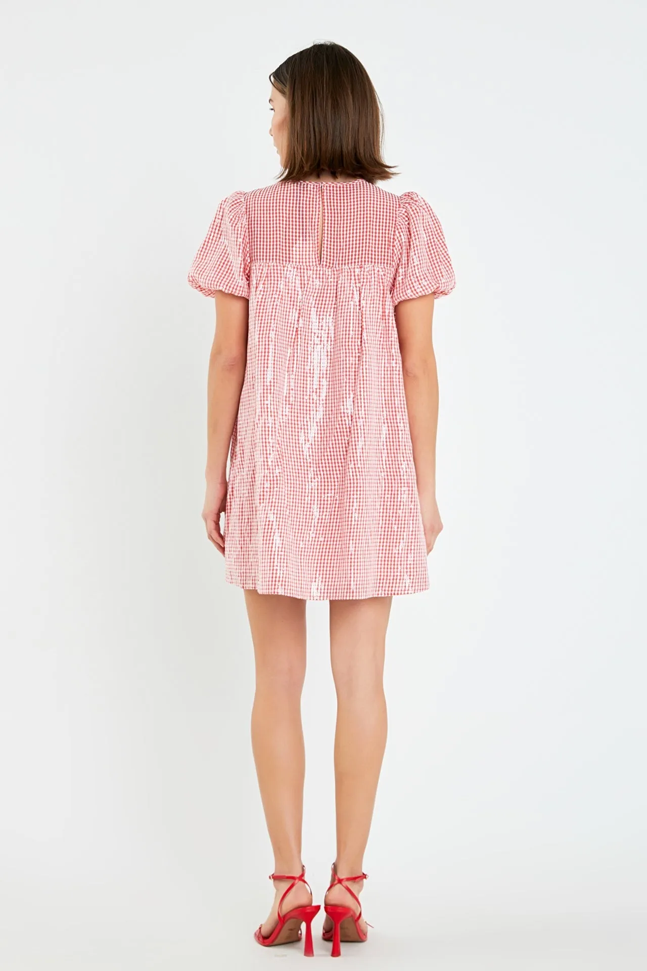 English Factory - Check Sequins Mini Dress