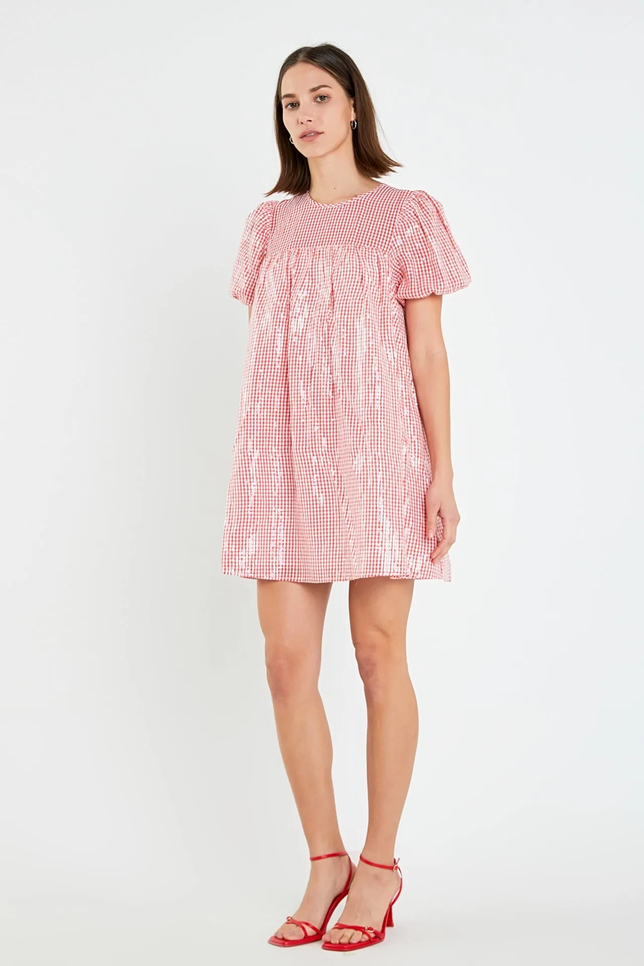 English Factory - Check Sequins Mini Dress