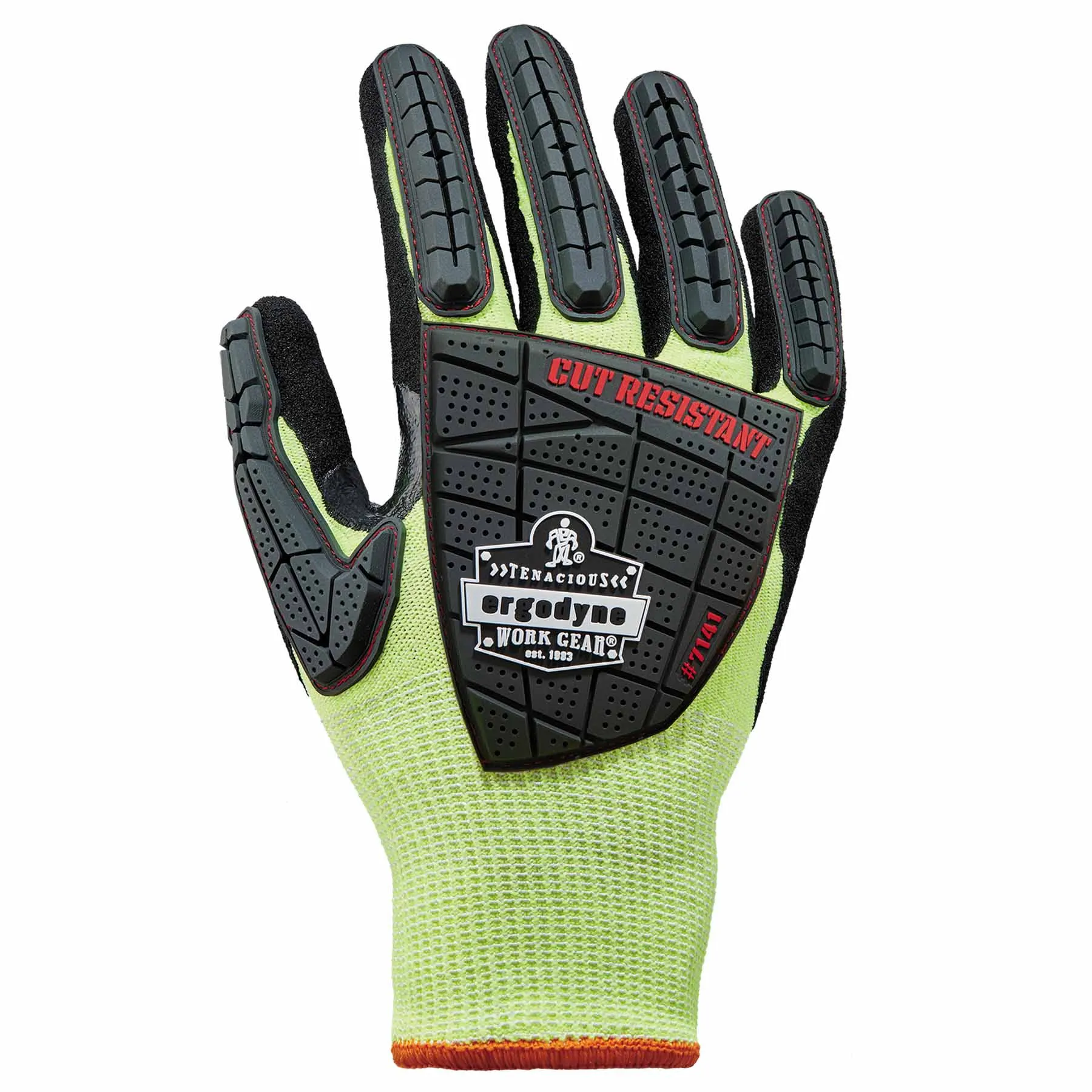 Ergodyne 17836 7141-CASE 2XL Lime ANSI A4 DIR Nitrile-Coated CR Gloves 72-Pair