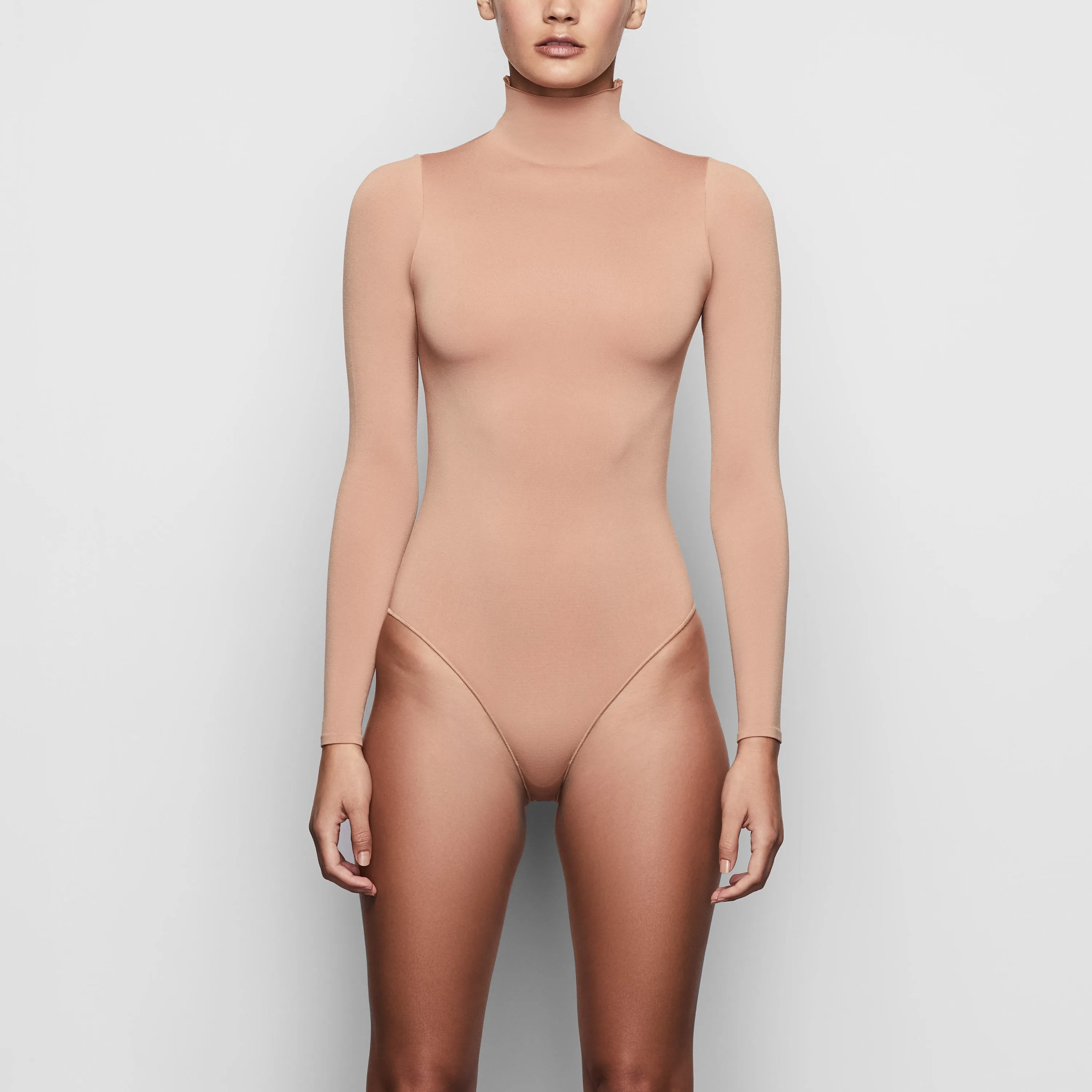 ESSENTIAL MOCK NECK LONG SLEEVE BODYSUIT | TIGERS EYE