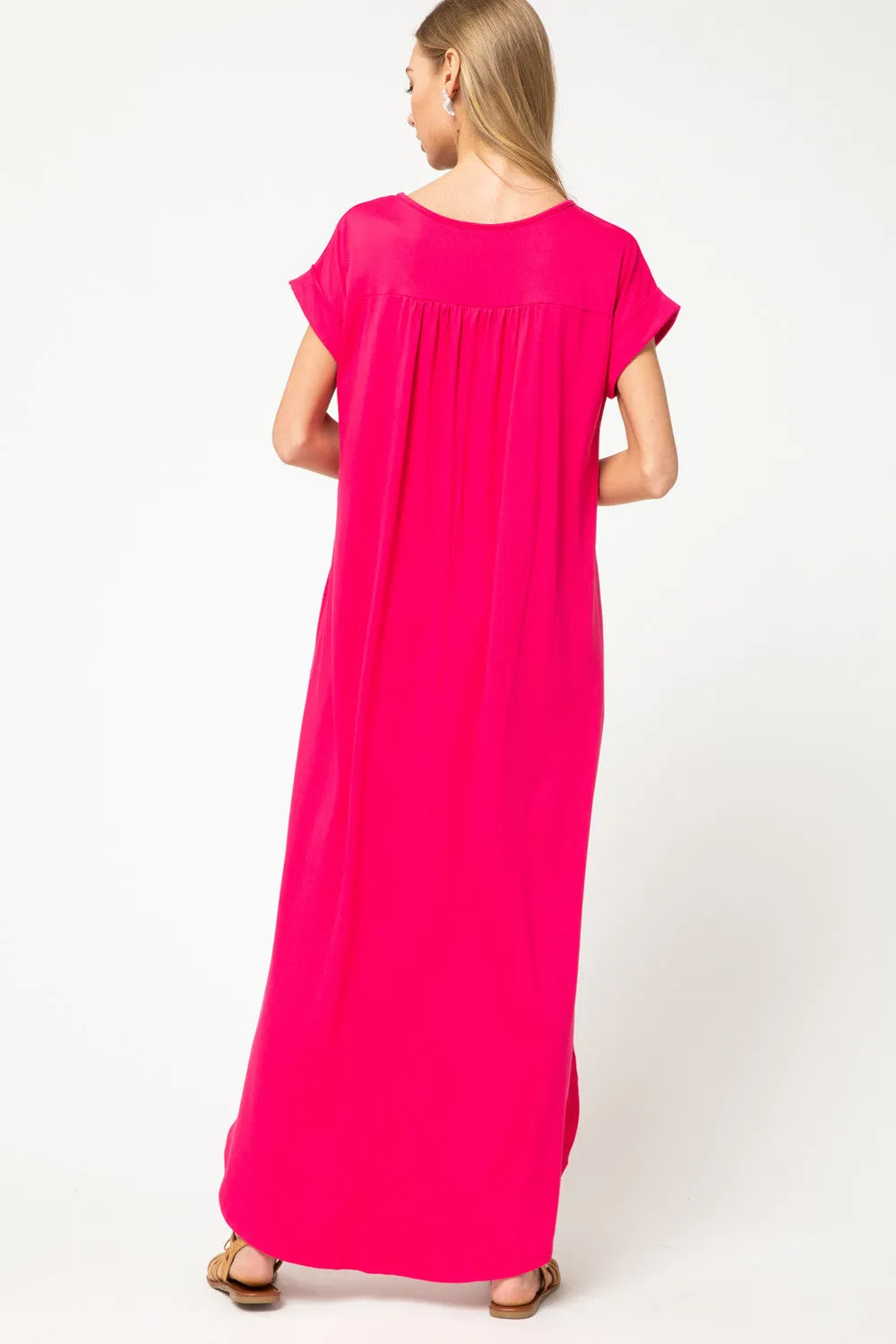 Everyday Pocket Maxi Dress, Hot Pink