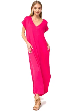 Everyday Pocket Maxi Dress, Hot Pink