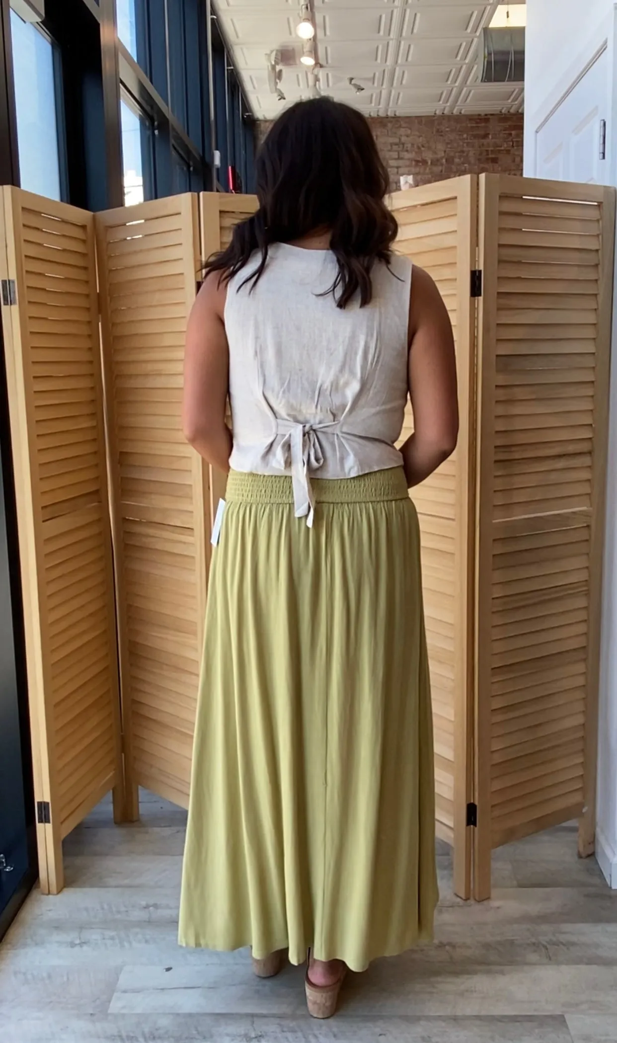 Farmers Market Maxi Skirt | Matcha