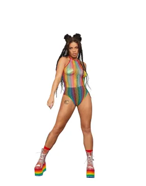 Fever Rainbow Fishnet Bodysuit