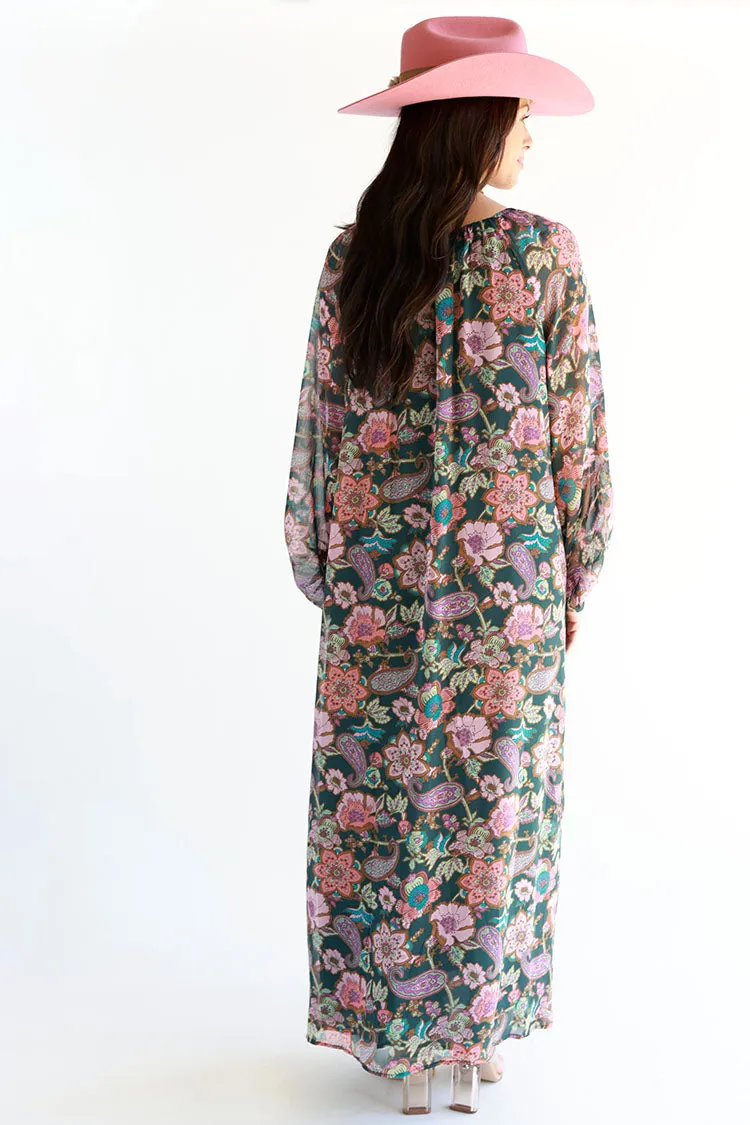 Floral Long-Sleeve Maxi Dress