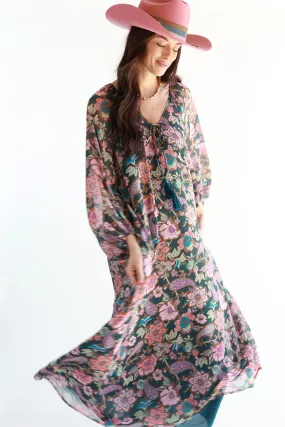 Floral Long-Sleeve Maxi Dress