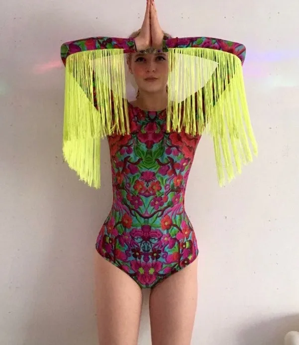 FOLKLORICO FRINGED BODYSUIT