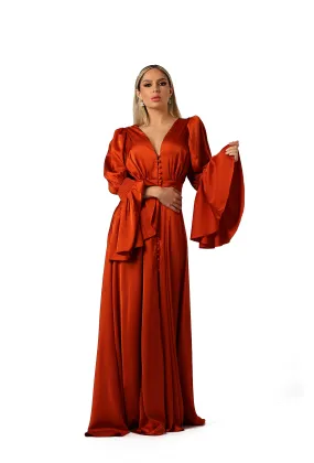 FR Dalila Terracotta Long Dress