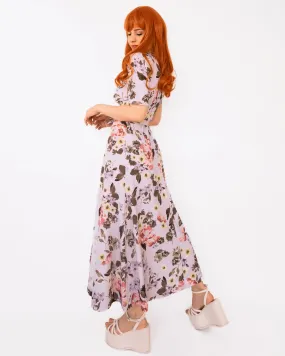 French Connection Armoise Crepe Floral Maxi Wrap Lavender