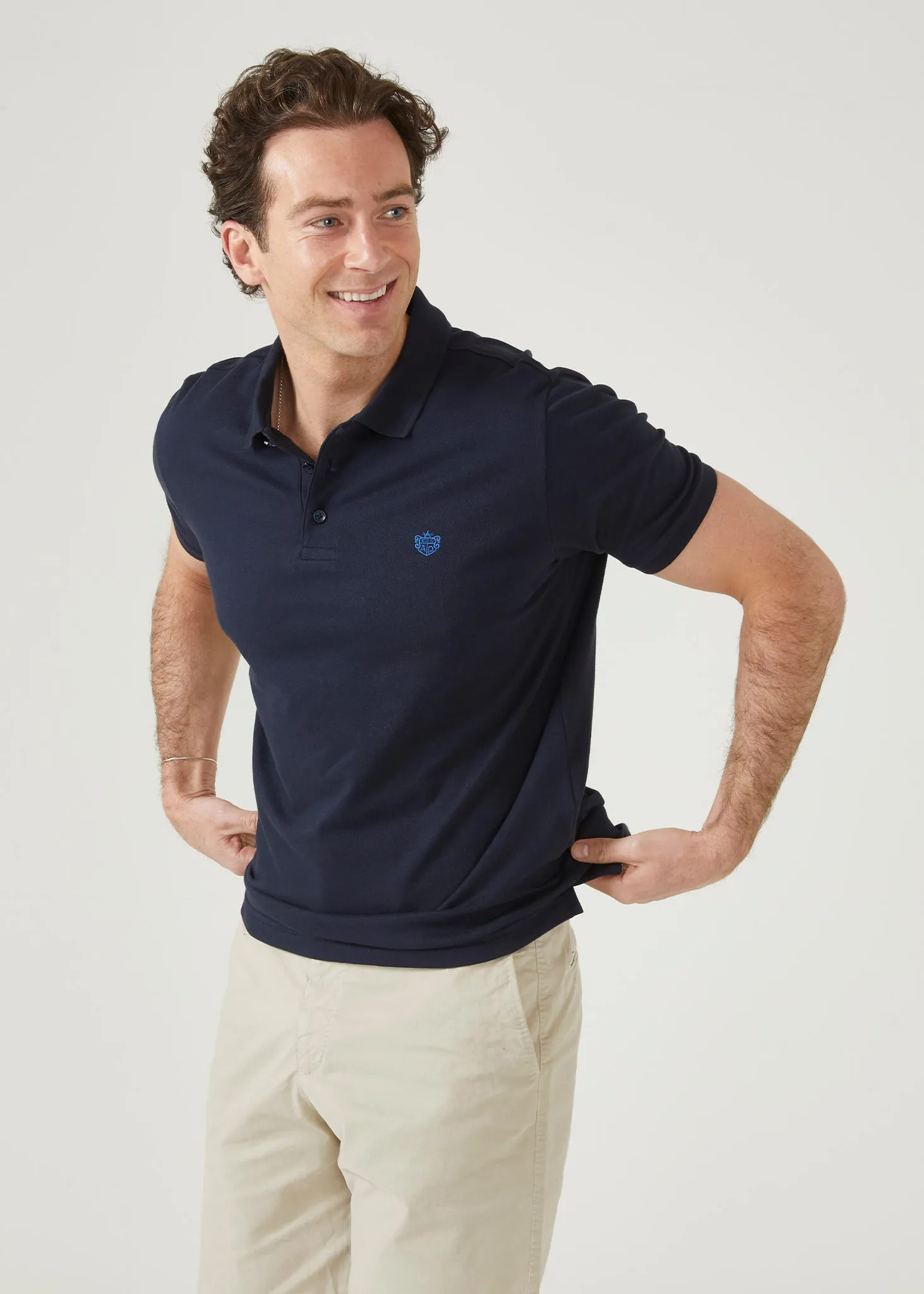 Fritton Pique Polo Shirt In Navy