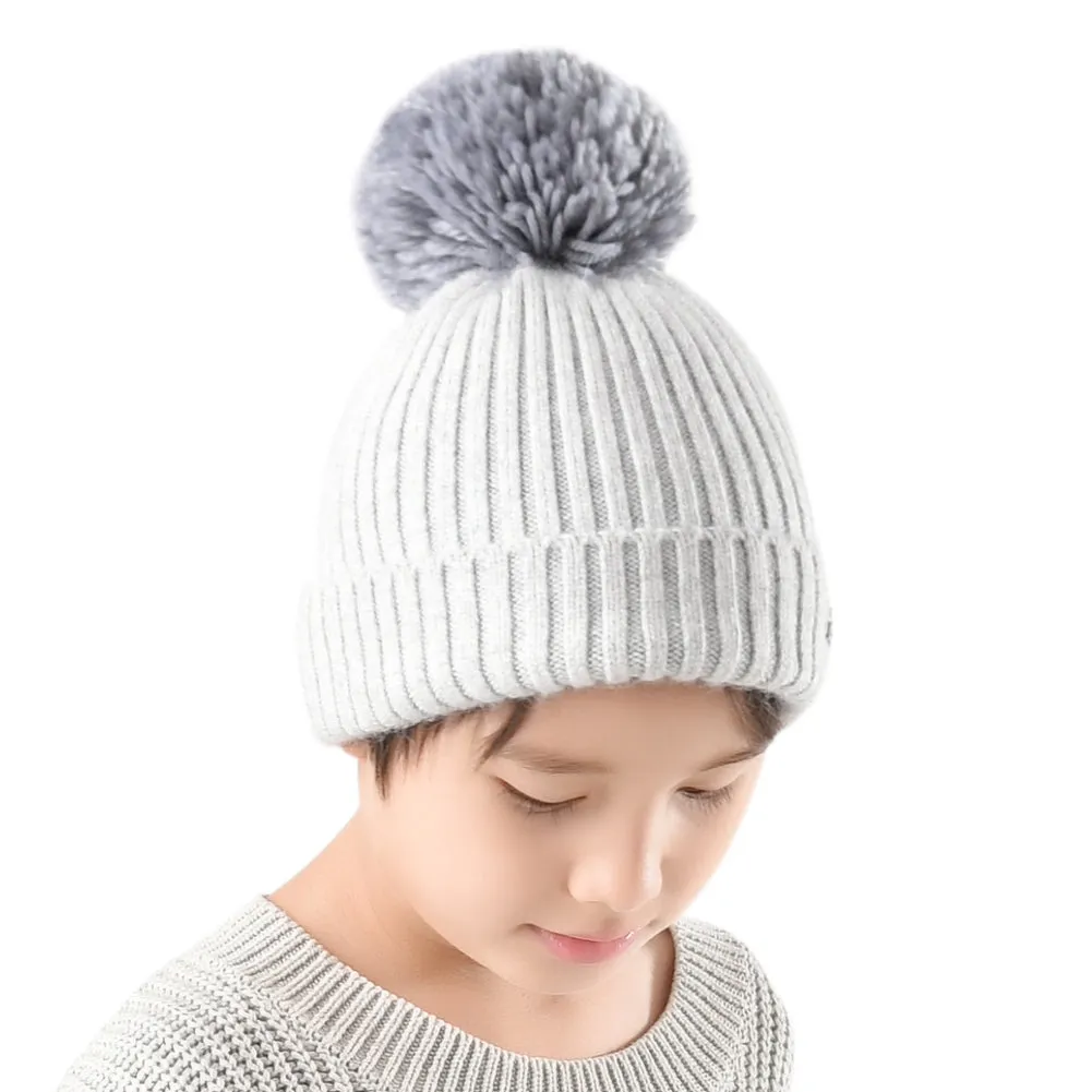 FURTALK Kids Winter Yarn Bobble Hat Drop Shipping A051