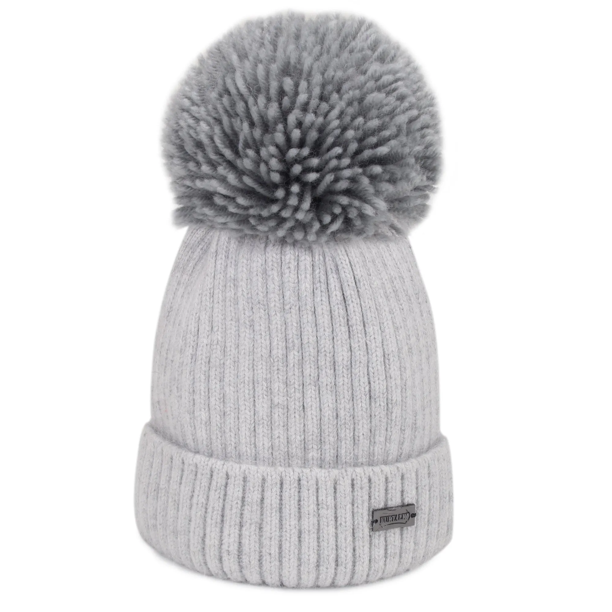 FURTALK Kids Winter Yarn Bobble Hat Drop Shipping A051