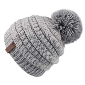 FURTALK Winter Kids Yarn Pom Pom Hat Double Layer Drop Shipping HTWL097