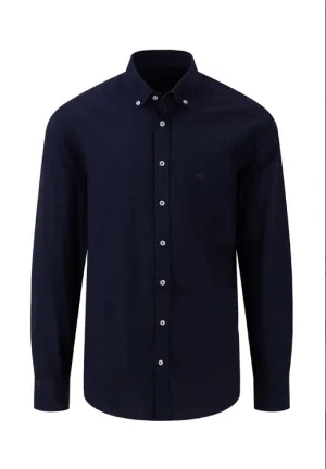 FYNCH HATTON® Garment Dyed Poplin Shirt/Navy - New AW24