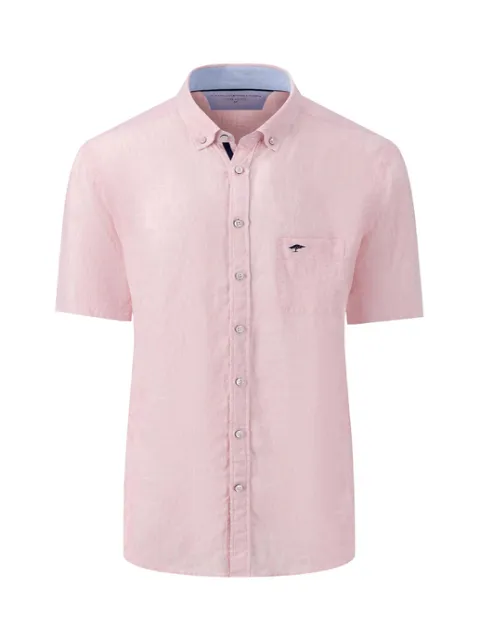 FYNCH HATTON® Premium Linen S/S Shirt/Blush - SS24 SALE