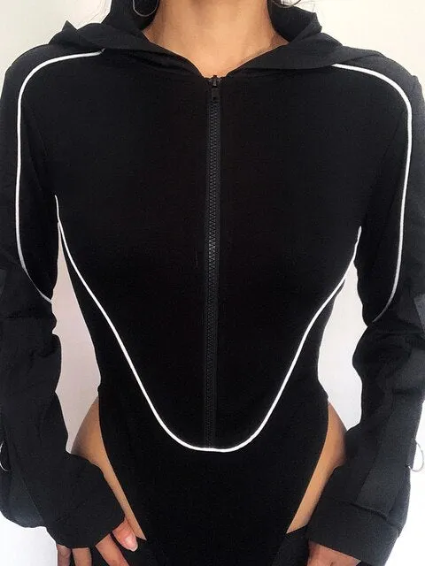 Gothic Zip Up Bodysuit