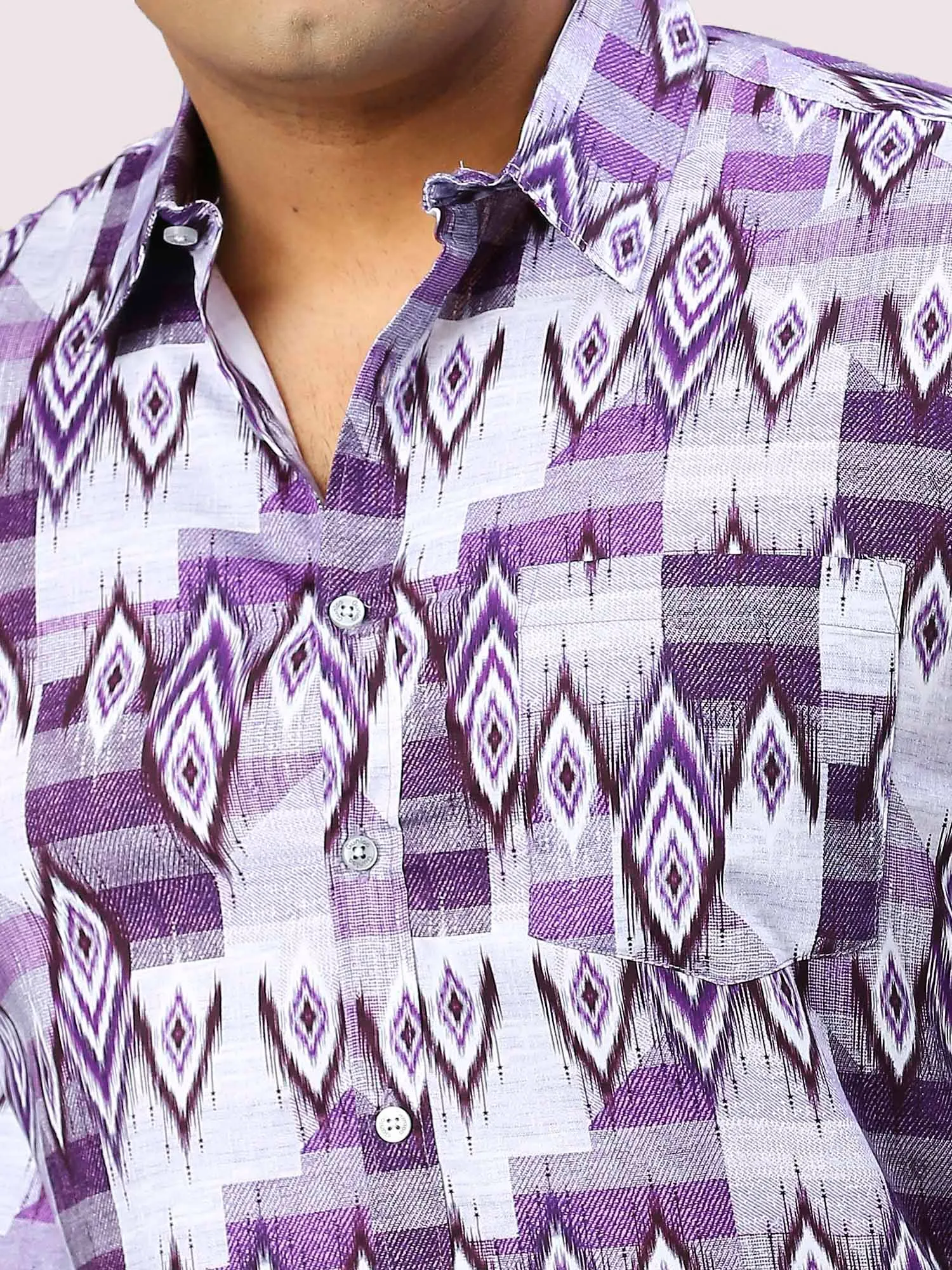 Grape Digital Printed Full Sleeve Shirt Men's Plus Size