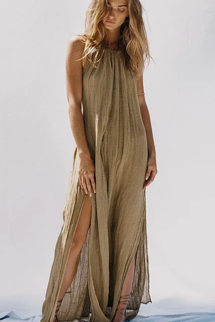 GRECIAN MARGARITA MAXI DRESS - OLIVE