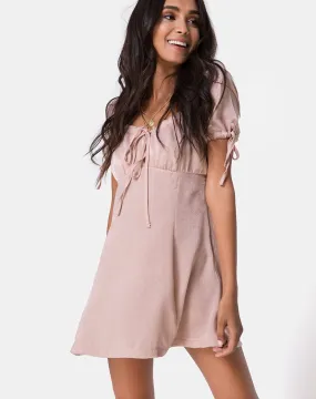 Guenette Dress in Satin Dusty Rose