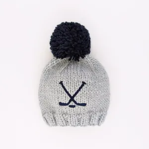 Hockey Ice Grey Beanie Hat for Baby & Kids