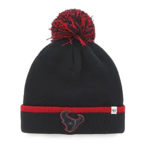 Houston Texans 47 Brand Navy Red Baraka Knit Cuffed Poofball Beanie Hat Cap