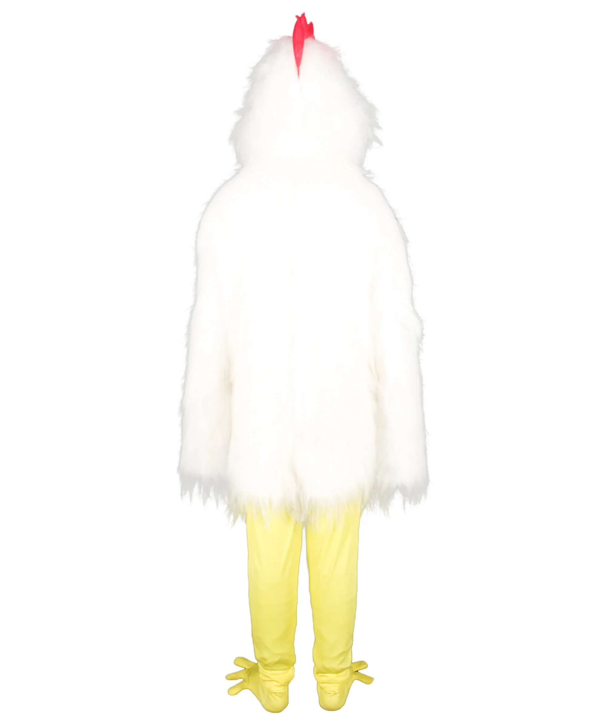 HPO White Chicken Costume with Mask  - Long Synthetic Fibers