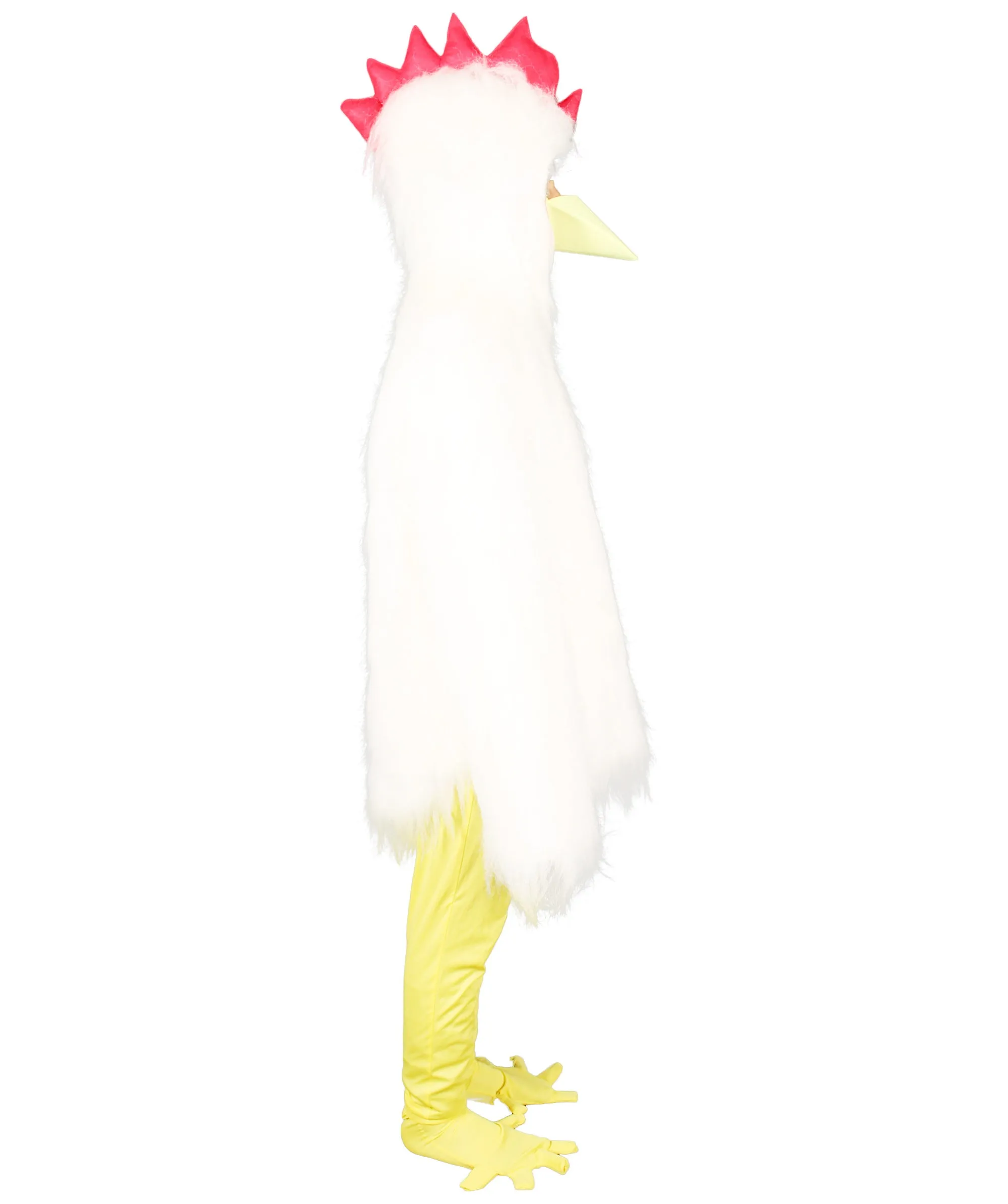 HPO White Chicken Costume with Mask  - Long Synthetic Fibers