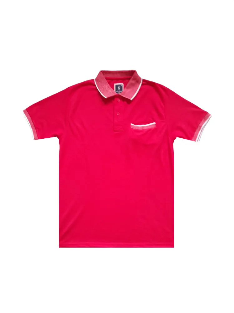 Ice Polo Red Contrast Collar Mens Polo Shirt