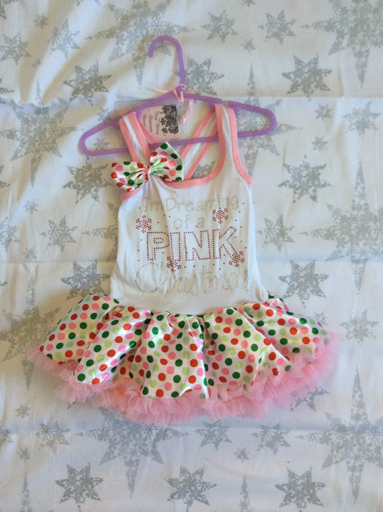 I'm dreaming of a Pink Christmas Rainbow polka dot dress