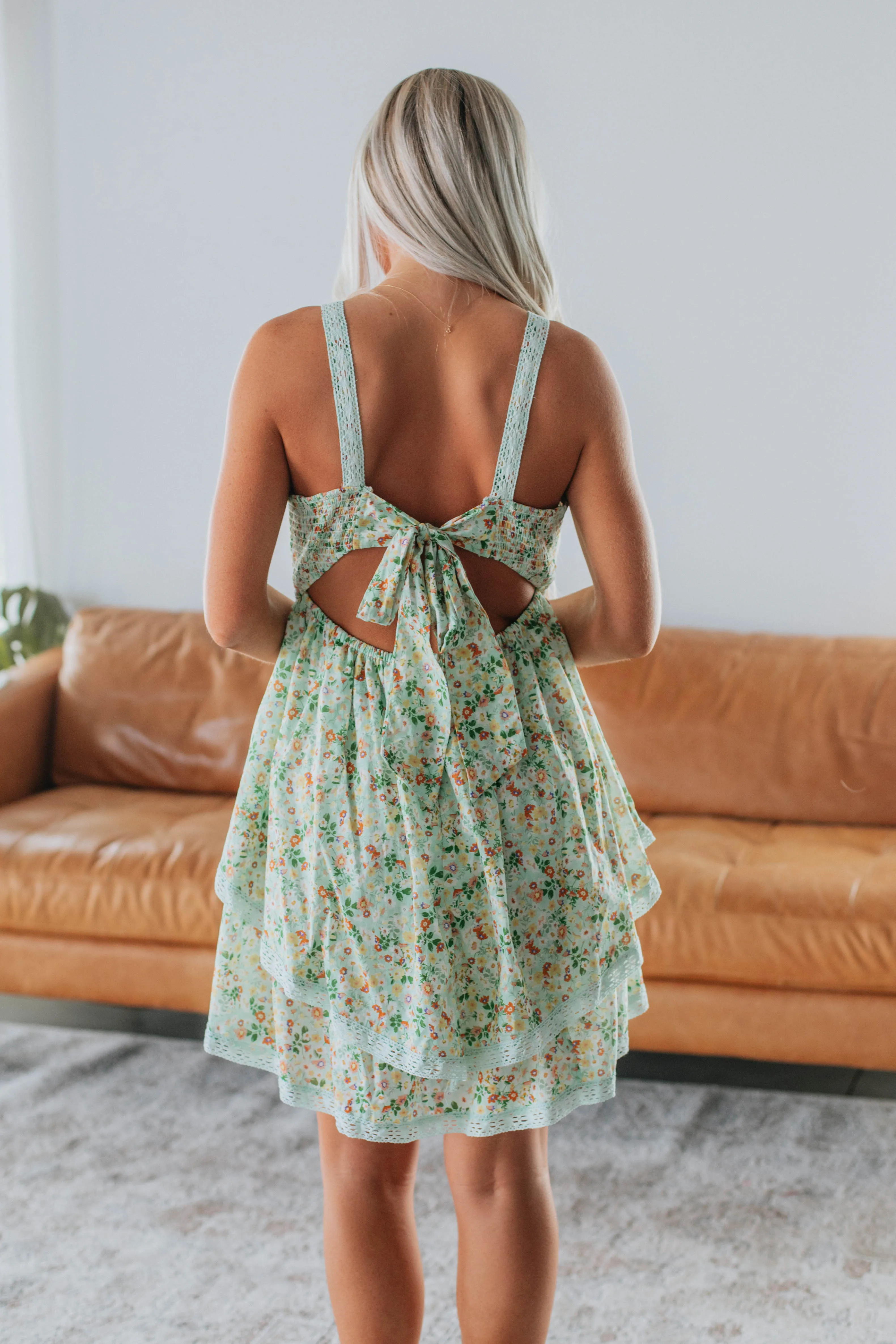 In Full Bloom Dress - Sage