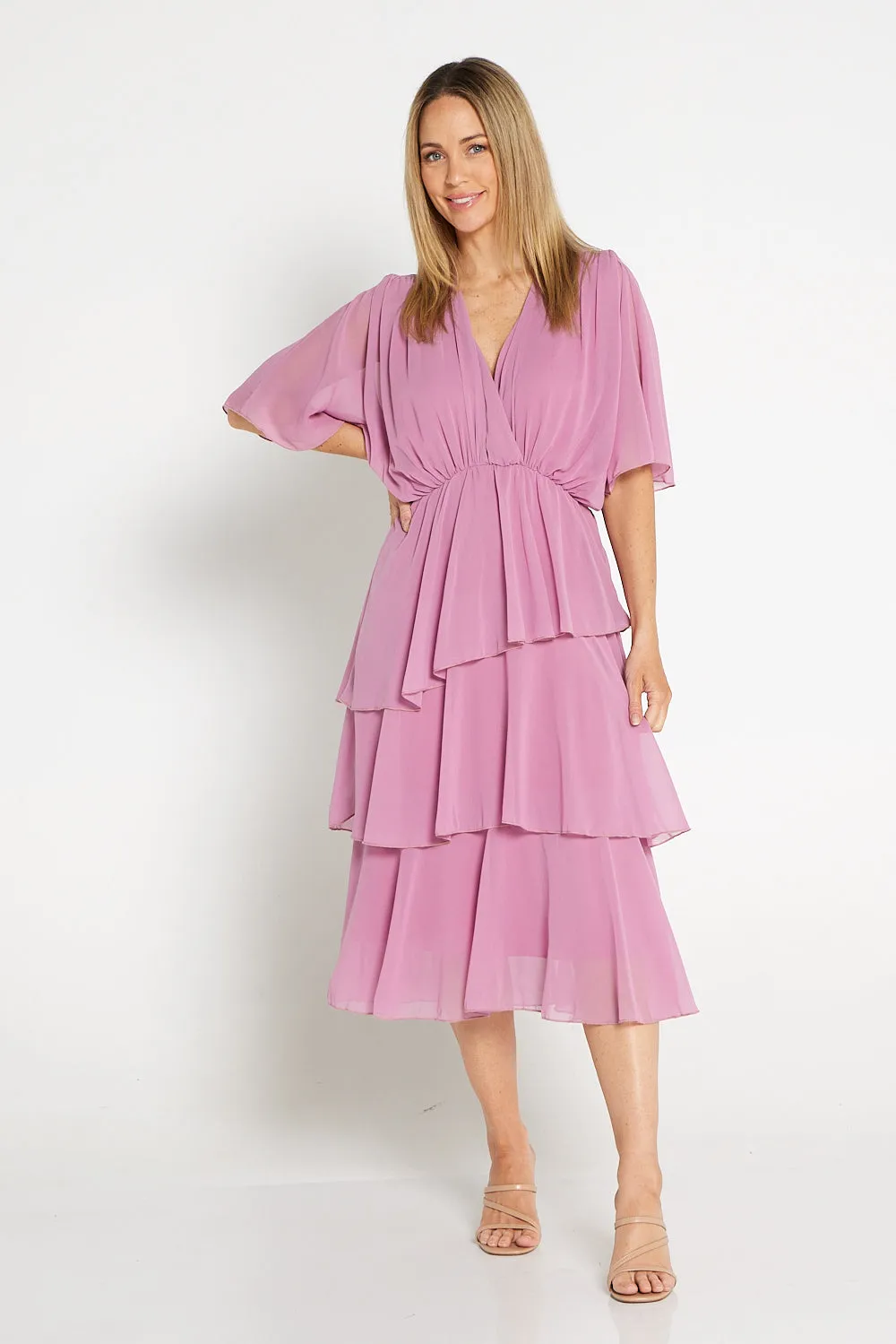 Iris Chiffon Dress - Pink