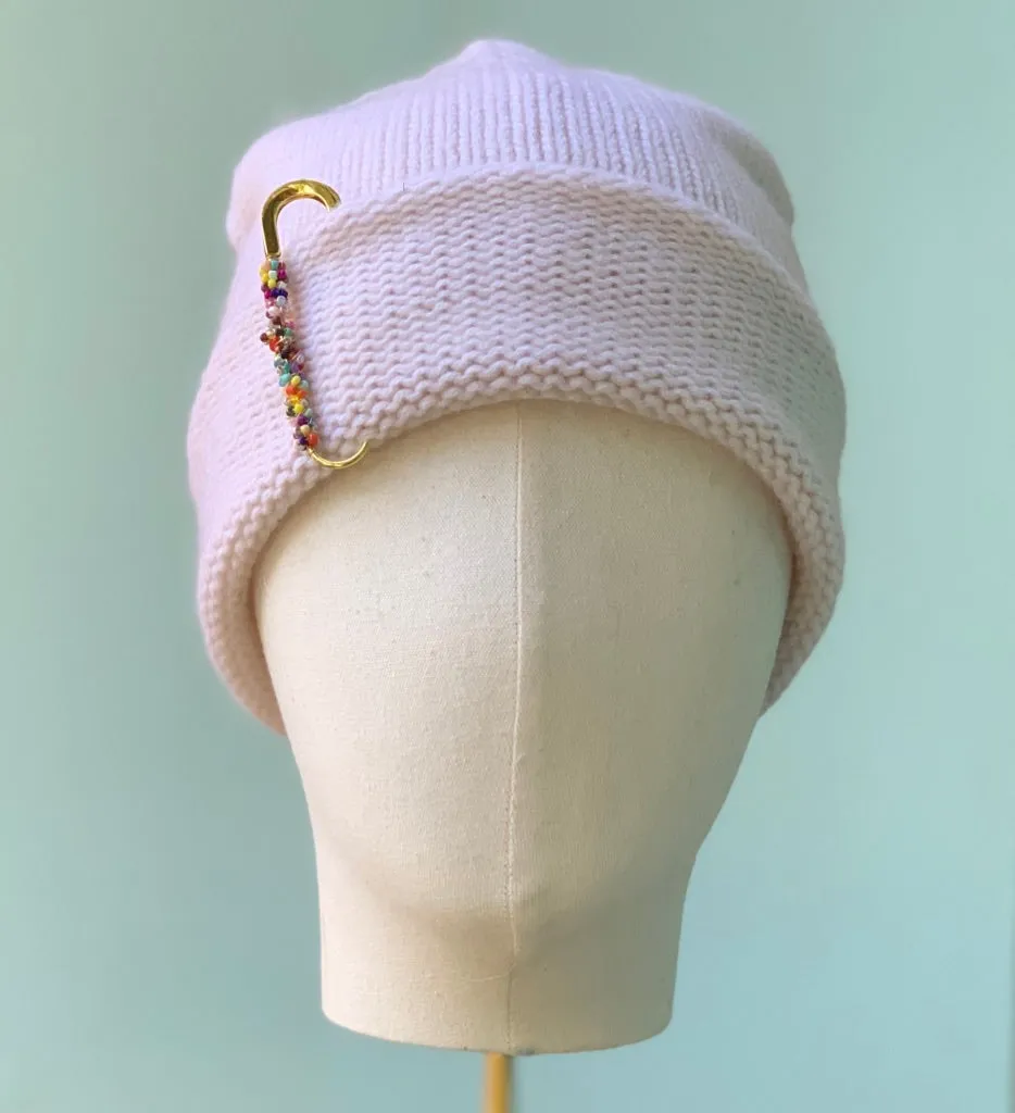 Isabella Cashmere Beanie in Cream