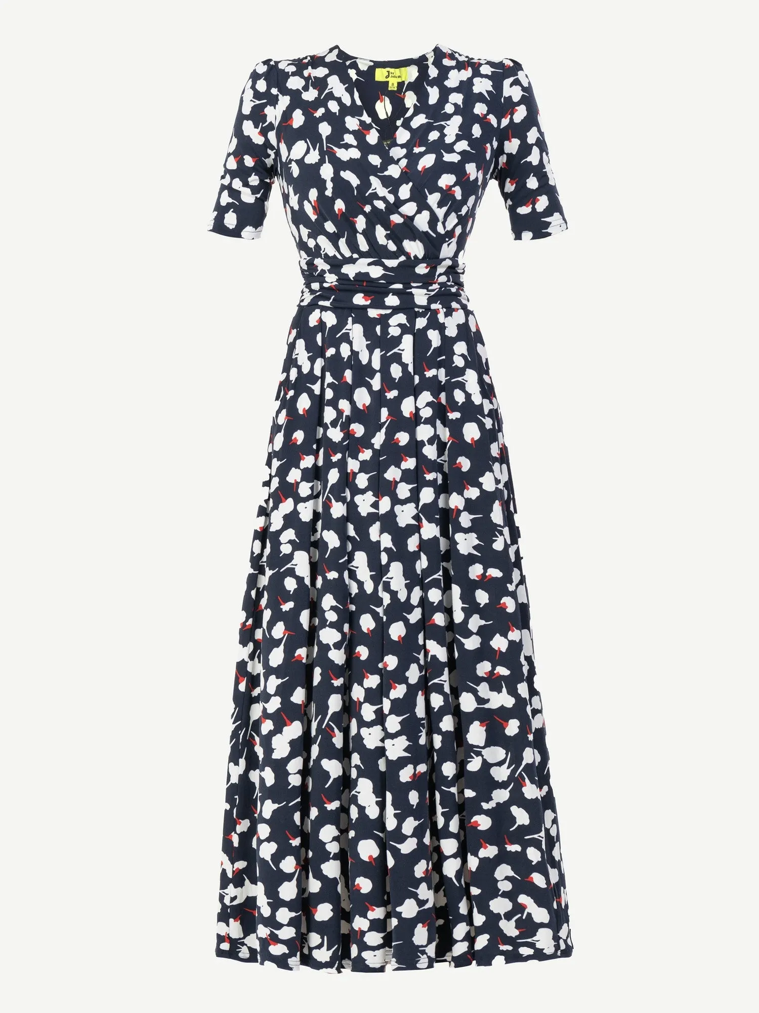 Jolie Moi Acadia Floral Print Wrap Maxi Dress, Navy White Floral