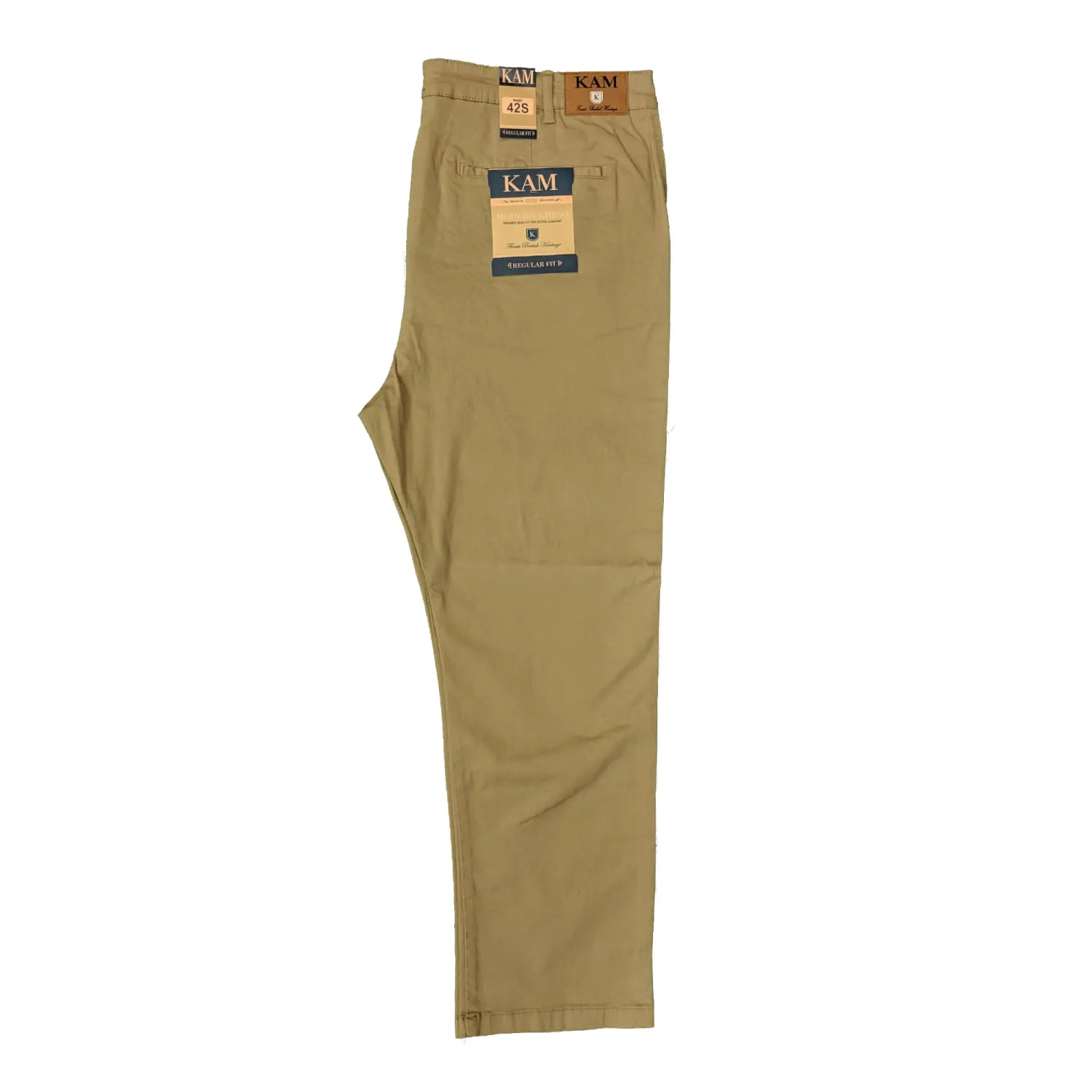 Kam Stretch Modern Chinos - KBS 261 - Stone