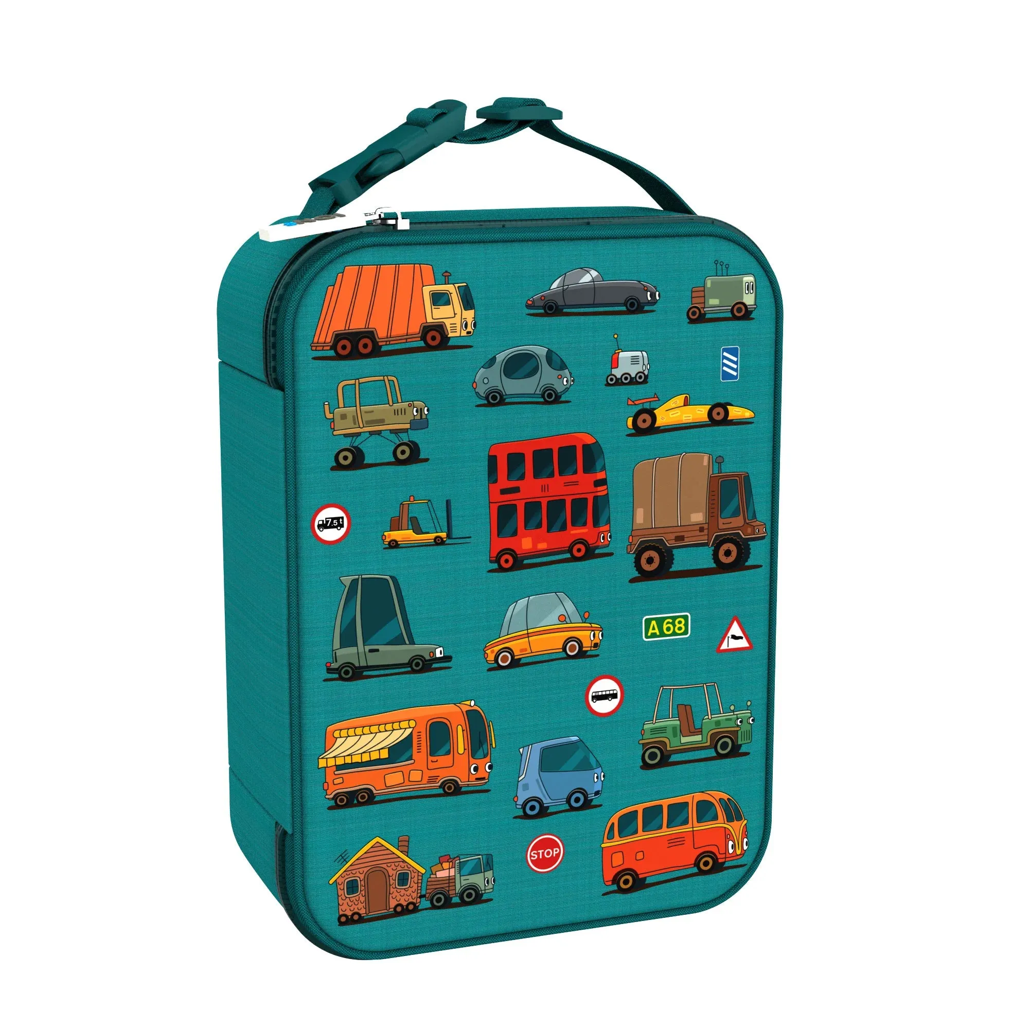 Kids Lunch Bag, Insulated, Automobiles, Medium