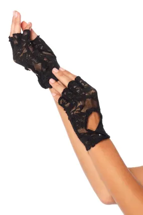 Lace Keyhole Fingerless Gloves