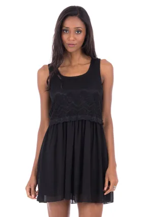 Layered Chiffon Lace Dress