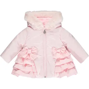 LITTLE A - Ella Frill Jacket With Faux Fur Trim - Baby Pink