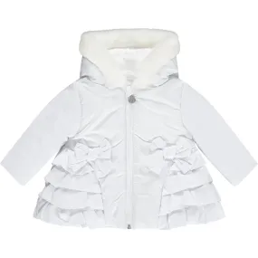 LITTLE A - Ella Frill Jacket With Faux Fur Trim - White