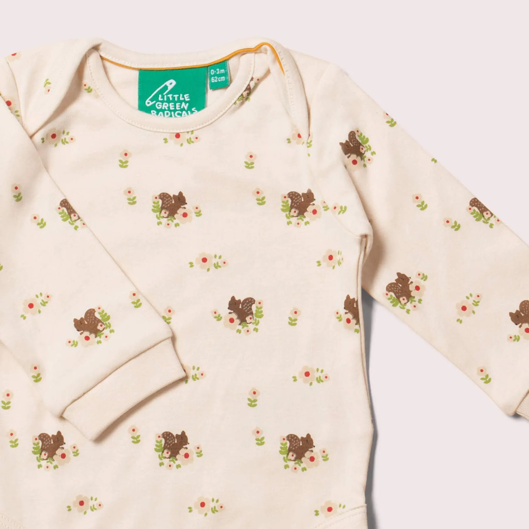 Little Green Radicals Autumn Squirrel 2-Pack Bodysuit Set (0-24mths)