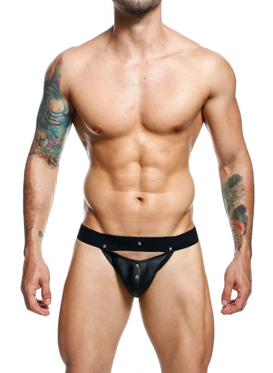 MALE BASICS DNGEON PEEKABOO JOCKSTRAP BLACK O/S (HANGING)