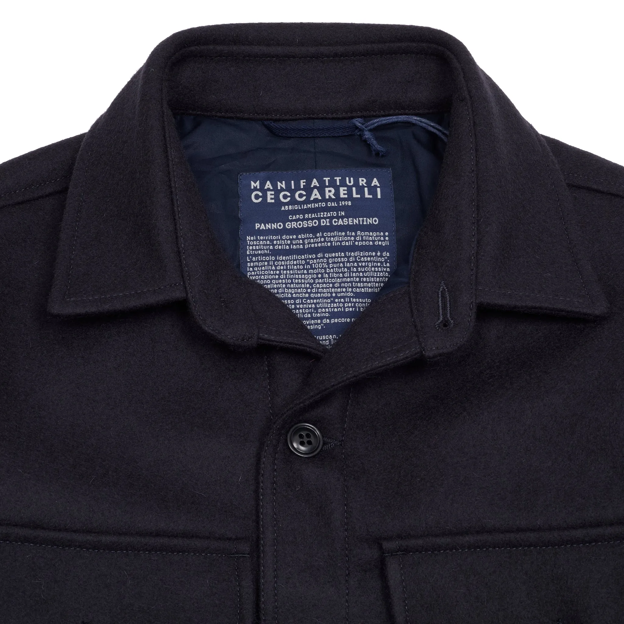 Manifattura Ceccarelli Casentino Wool Cruiser Jacket in Navy