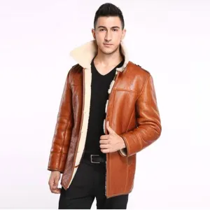 Men's Shearling Coat B3 Men Parka Pilot Outerwear Motorcycle Fur Jacket