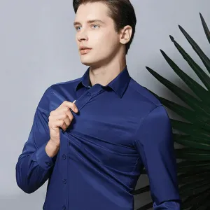 Men's slim fit elastic shirt