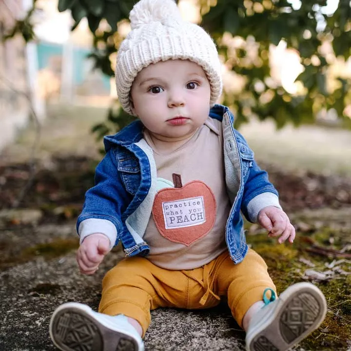 Natural Cable Beanie for Babies thru Adults