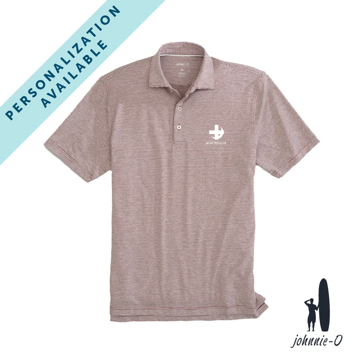 New! Lambda Chi Personalized Johnnie-O Striped Polo