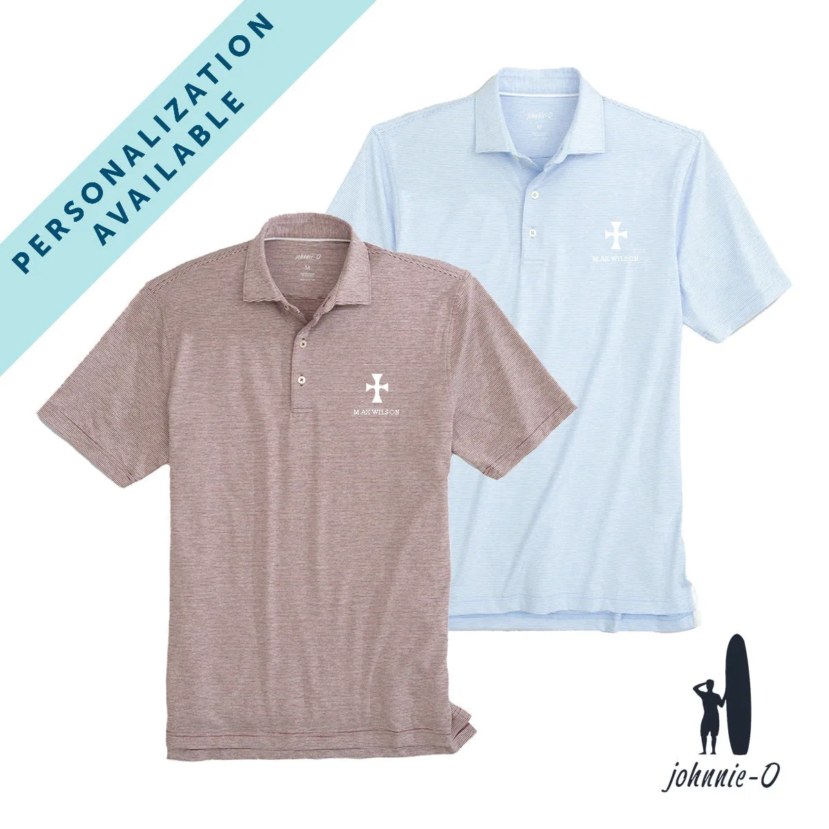 New! Sigma Chi Personalized Johnnie-O Striped Polo