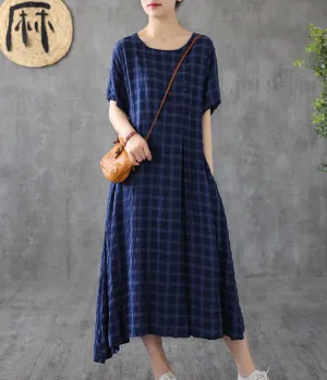 O Neck Summer Spring Cotton Linen Women Dresses DZA20672