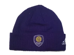 Orlando City SC Adidas YOUTH Purple Acrylic Knit Cuffed Skull Beanie Hat Cap